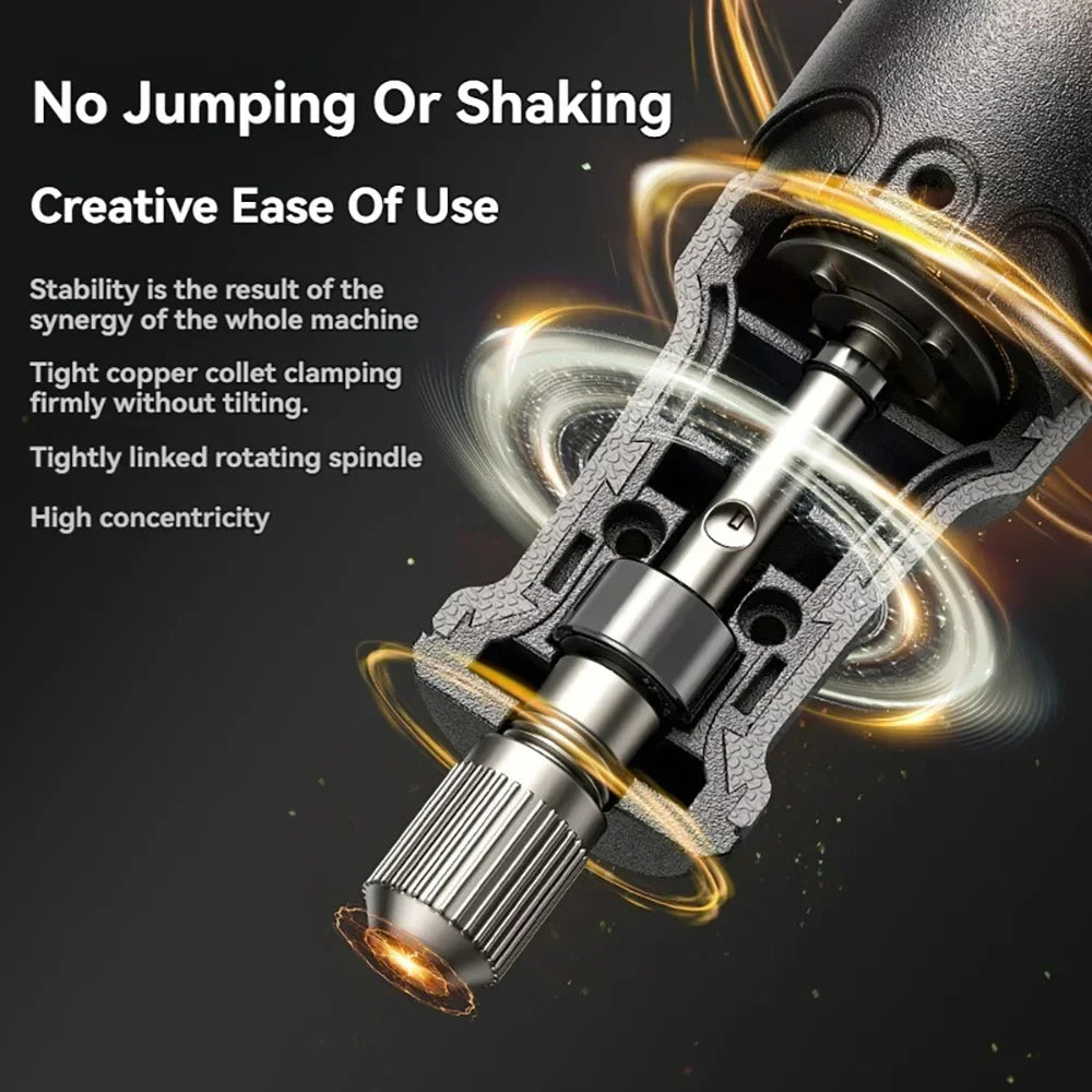 5-speed Regulation Touch Screen Cordless Electric Drill Mini Rotary Tool Grinder Wireless Hand Drill Kit Tools Engraving Set