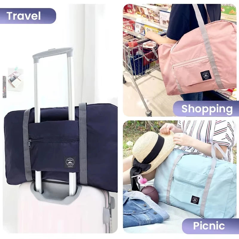 Foldable Travel Duffel Bag Lightweight Large Capacity Carry-On  for Air Travel Sports Weekends And Overnight Trips