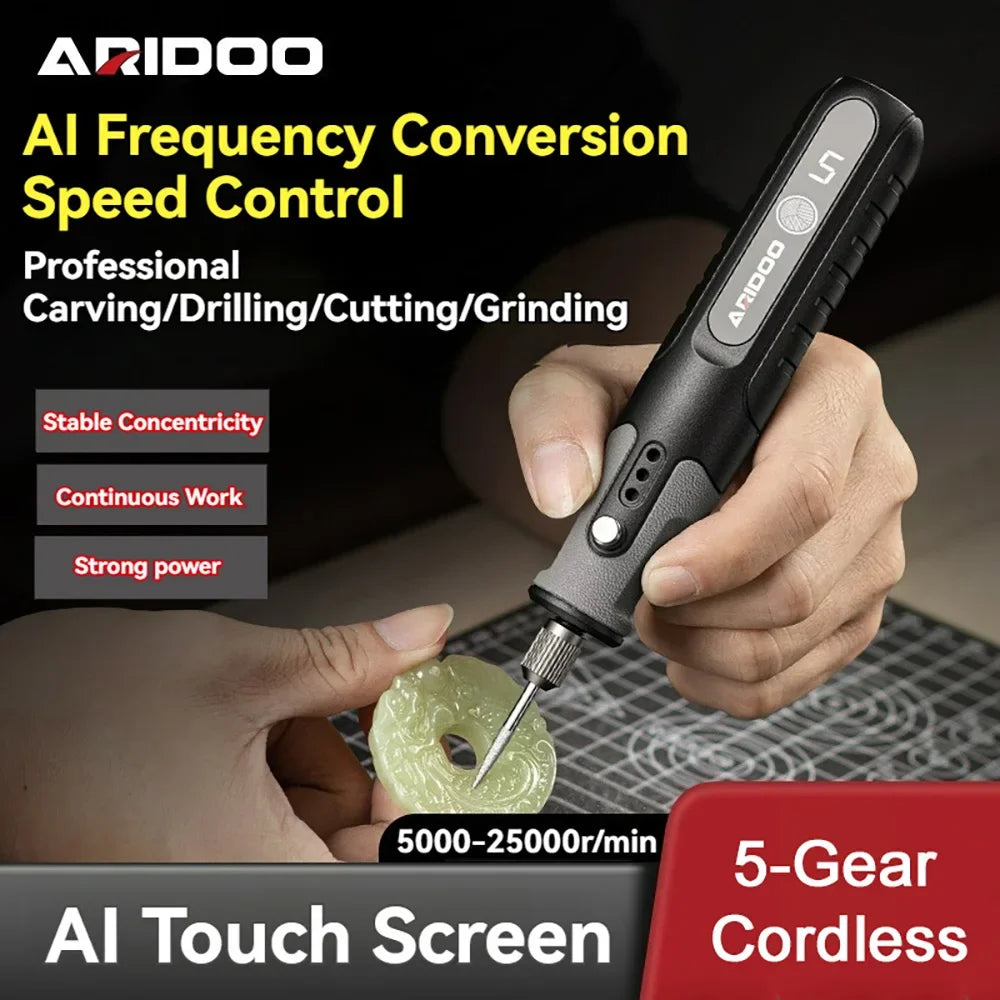 5-speed Regulation Touch Screen Cordless Electric Drill Mini Rotary Tool Grinder Wireless Hand Drill Kit Tools Engraving Set