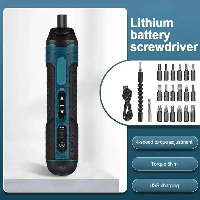 Mini Cordless Electric Screwdriver 1300mah Rechargeable Adjustment Multi-function Power Drill Disassembly Torque Repair Tools