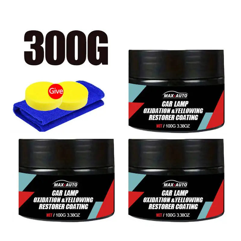 Car Headlight Restoration Polishing Kit - Scratch Remover and Oxidation Cleaning Repair Paste, Used for Polishing Car Headlights, Restoring Bright Shine